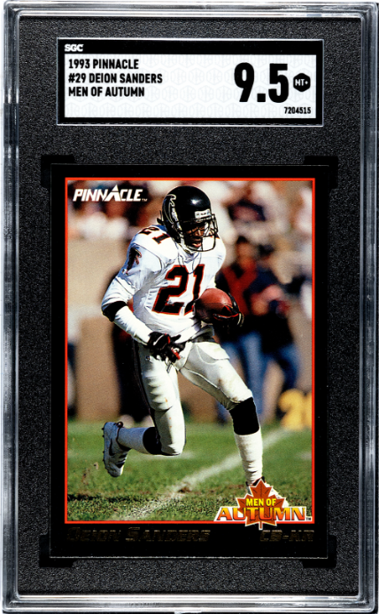 1993 Pinnacle #29 Deion Sanders Men Of Autumn SGC 9.5 — Front