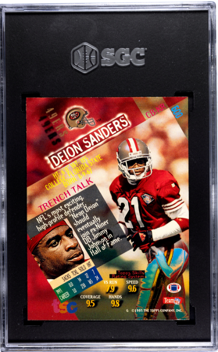 1994 Topps Stadium Club #600 Deion Sanders SGC 10 — Back