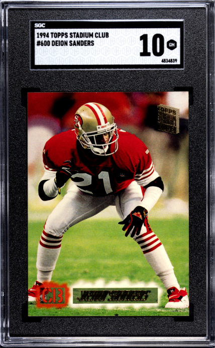 1994 Topps Stadium Club #600 Deion Sanders SGC 10 — Front