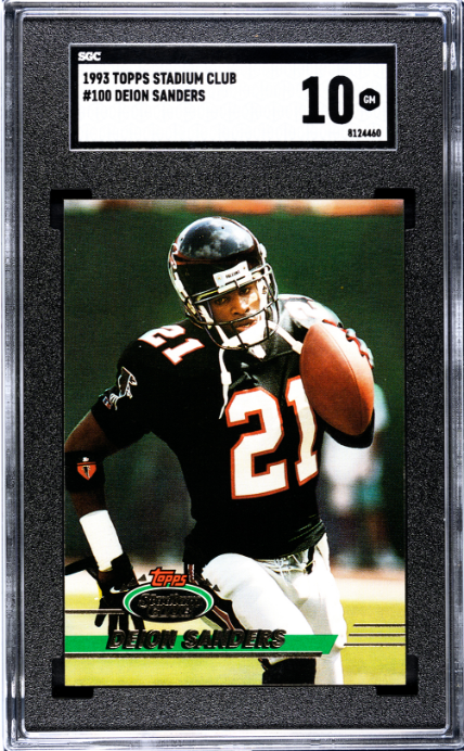 1993 Topps Stadium Club #100 Deion Sanders SGC 10 — Front
