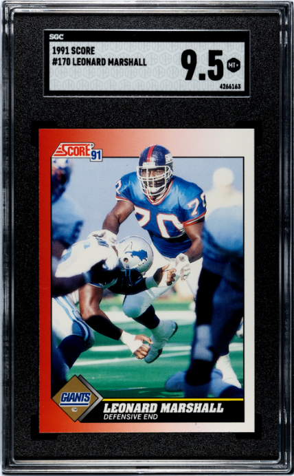 1991 Score #170 Leonard Marshall SGC 9.5 — Front
