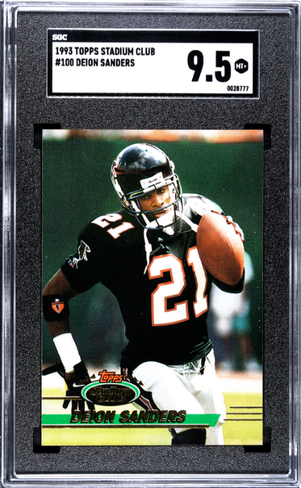 1993 Topps Stadium Club #100 Deion Sanders SGC 9.5 CERT#0028777 — Front