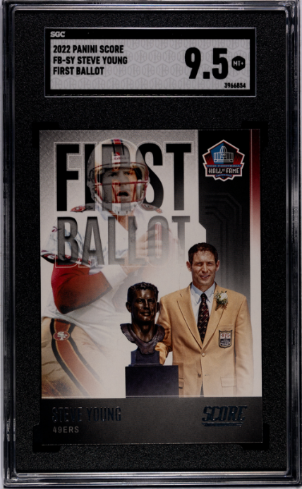 2022 Panini Score #FB-SY Steve Young First Ballot SGC 9.5 — Front