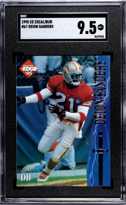 1995 Collectors Edge Excalibur #67 Deion Sanders SGC 9.5 — Front