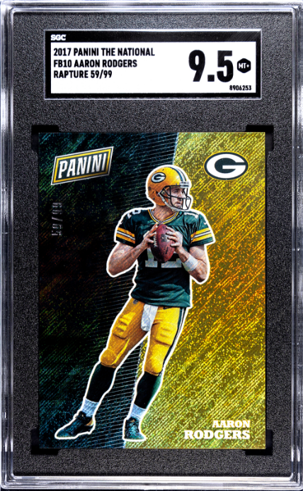 2017 Panini The National #FB10 Aaron Rodgers Rapture SGC 9.5 — Front