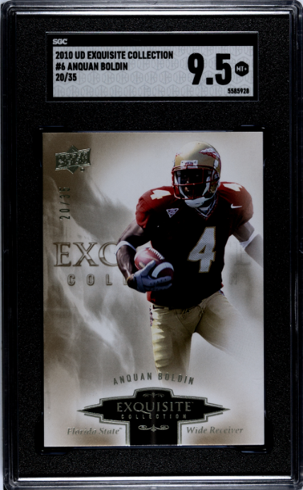 2010 Upper Deck Exquisite Collection #6 Anquan Boldin SGC 9.5 — Front
