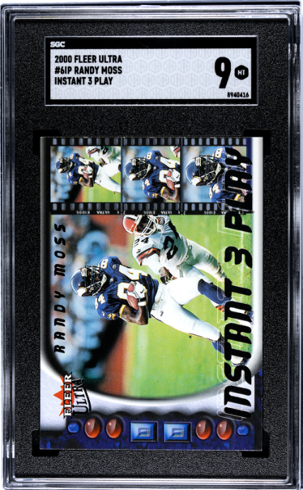 2000 Fleer Ultra #6IP Randy Moss Instant 3 Play SGC 9 — Front