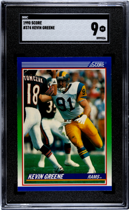 1990 Score #374 Kevin Greene SGC 9 — Front