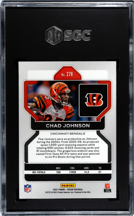 2021 Panini Prizm #278 Chad Johnson SGC 9 — Back