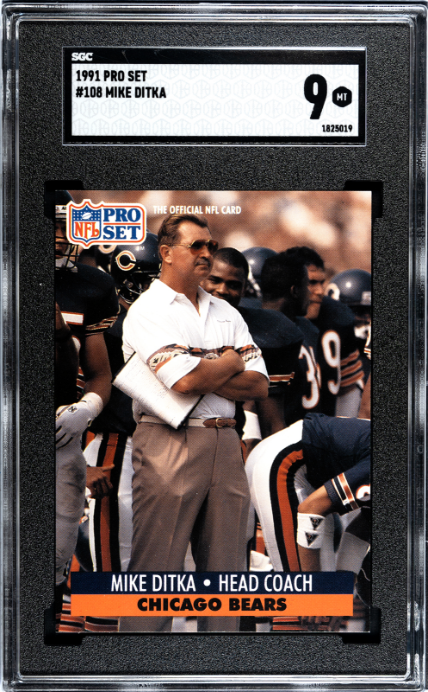 1991 Pro Set #108 Mike Ditka SGC 9 — Front