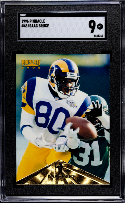 1996 Pinnacle #48 Isaac Bruce SGC 9 — Front
