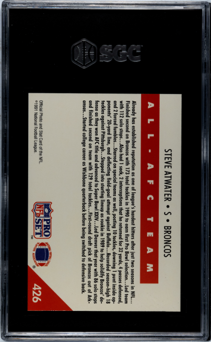 1991 Pro Set #426 Steve Atwater All-AFC Team SGC 9 — Back