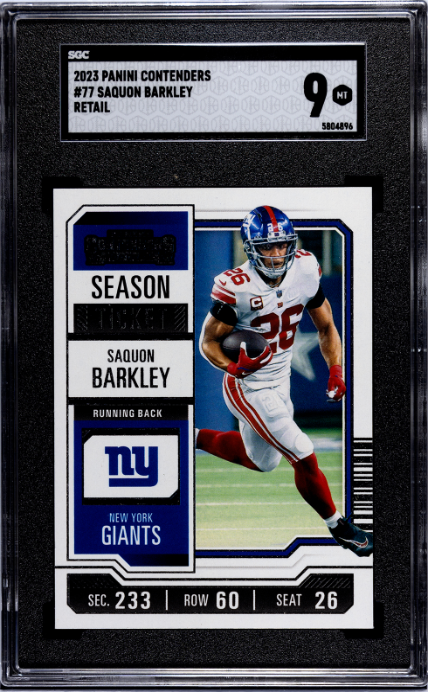 2023 Panini Contenders #77 Saquon Barkley Retail ST SGC 9 — Front