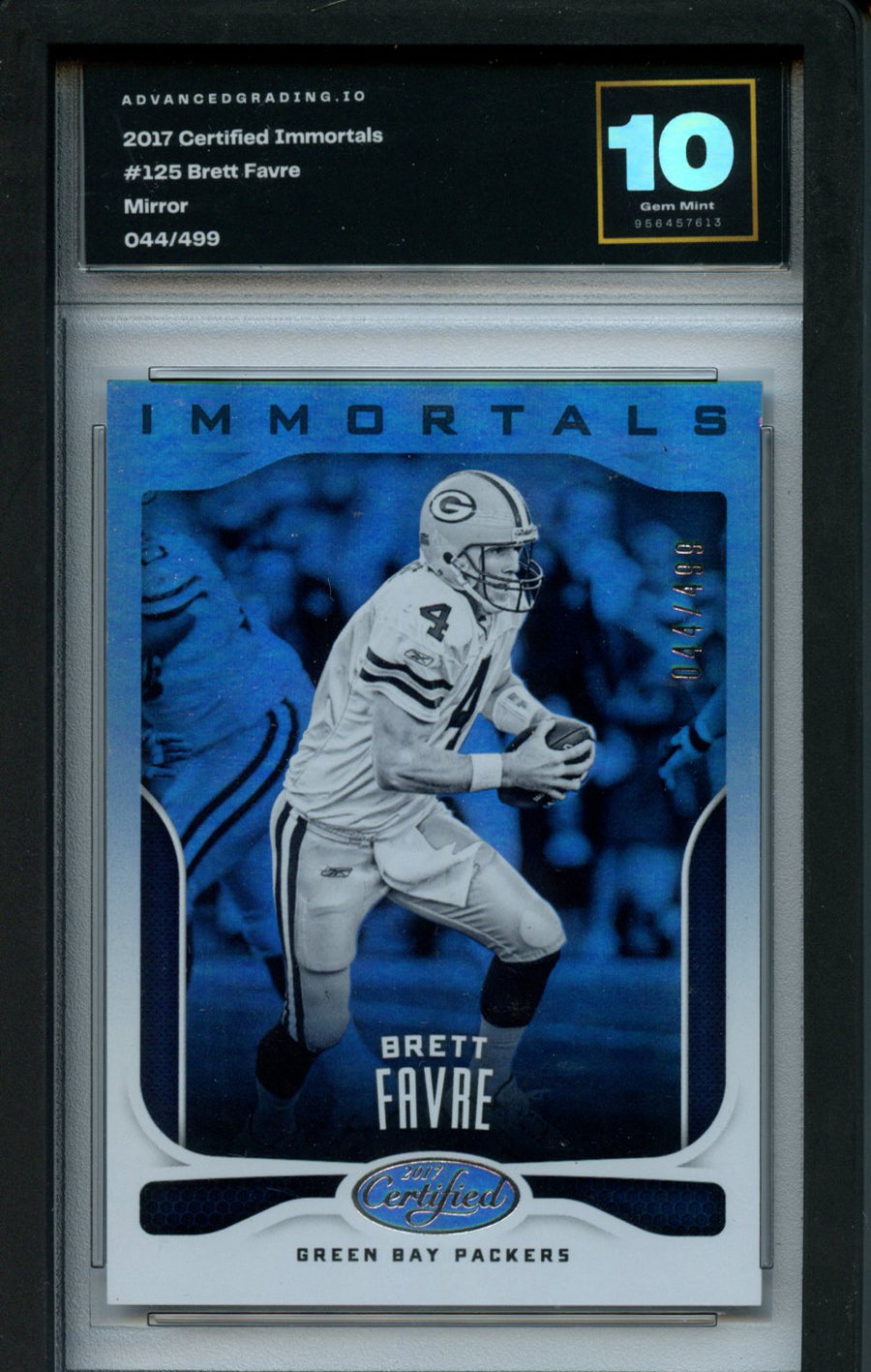 2017 Panini Certified #125 Brett Favre Mirror AdvanceGrading.IO 10 — Front