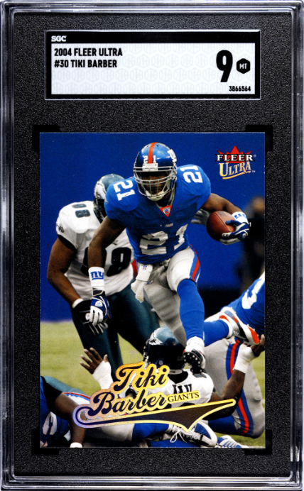 2004 Fleer Ultra #30 Tiki Barber SGC 9 — Front