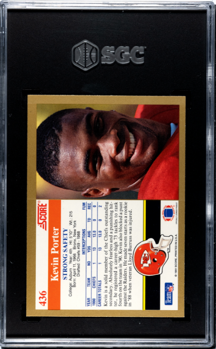 1991 Score #436 Kevin Porter SGC 9 — Back