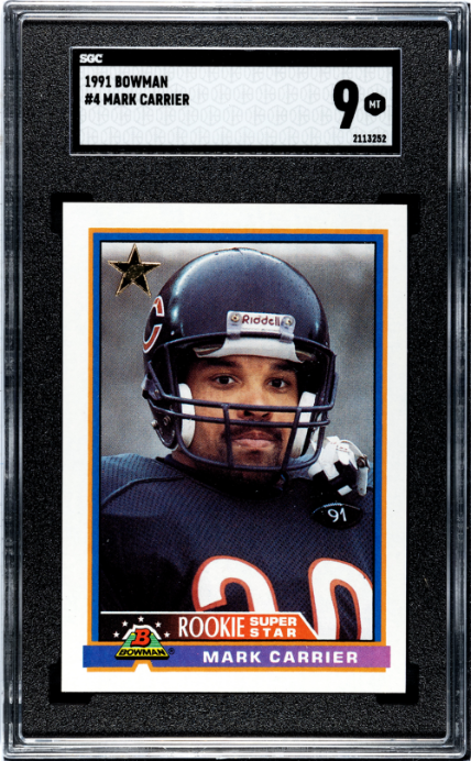 1991 Bowman #4 Mark Carrier SGC 9 — Front