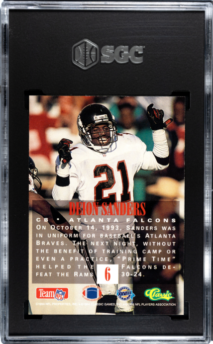 1994 Classic Nfl Experience #6 Deion Sanders SGC 9 — Back