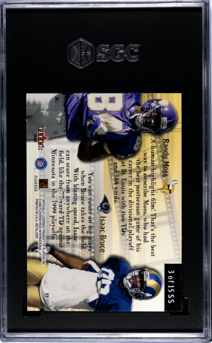 2000 Fleer Metal #3SS Moss/Bruce Sunday Showdown SGC 8.5 — Back
