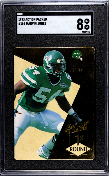 1993 Action Packed #166 Marvin Jones SGC 8 — Front