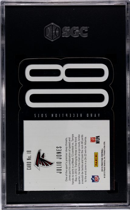 2013 Panini Prestige #18 Julio Jones Inside The Numbers SGC 8 — Back