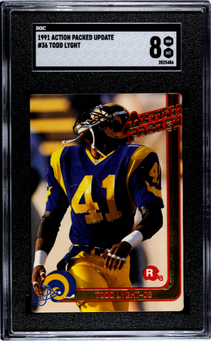1991 Action Packed Update #36 Todd Lyght SGC 8 — Front