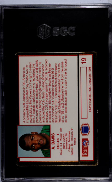 1991 Action Packed Update #19 Antone Davis SGC 8 — Back