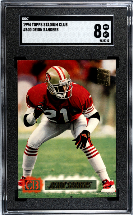 1994 Topps Stadium Club #600 Deion Sanders SGC 8 — Front