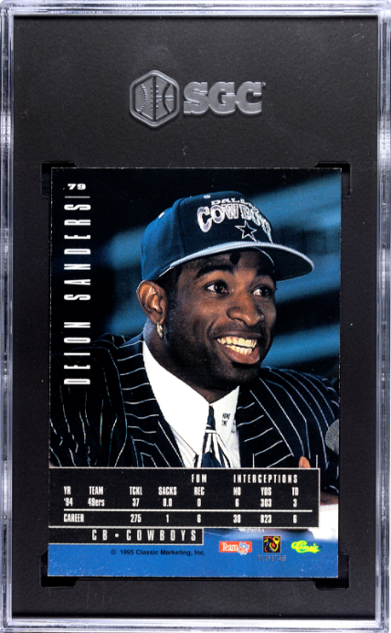 1995 Classic Images Limited #79 Deion Sanders SGC 8 — Back