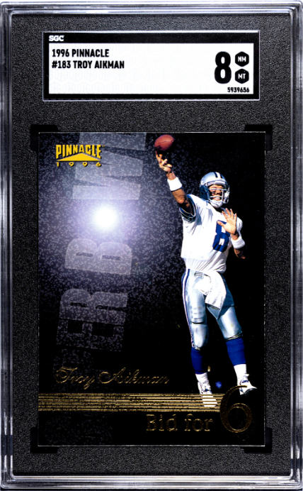 1996 Pinnacle #183 Troy Aikman SGC 8 — Front