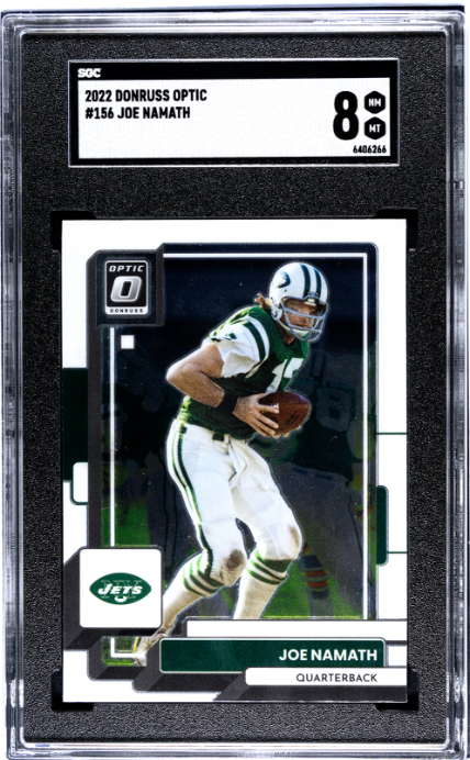 2022 Donruss Optic #156 Joe Namath SGC 8 — Front