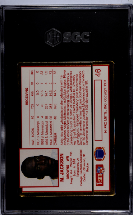 1991 Action Packed Update #46 Michael Jackson SGC 8 — Back