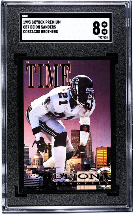 1993 Skybox Premium #CB7 Deion Sanders Costacos Brothers SGC 8 — Front