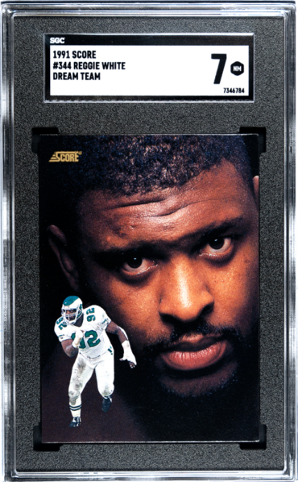 1991 Score #344 Reggie White Dream Team SGC 7 — Front