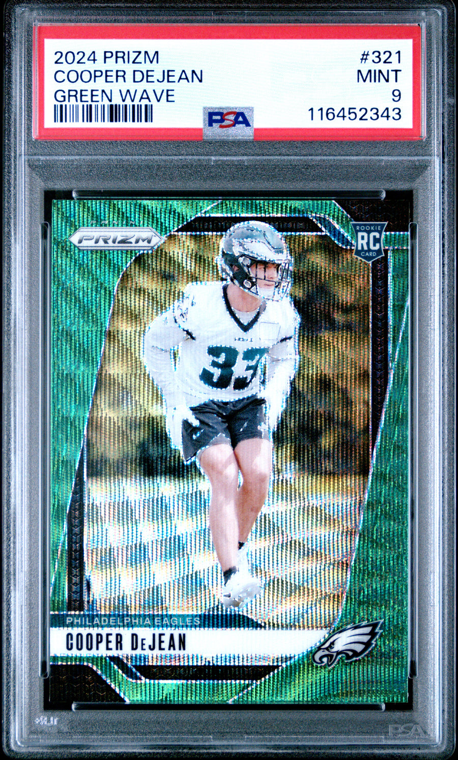 2024 Panini Prizm #321 Cooper Dejean Green Wave RC PSA 9 — Front