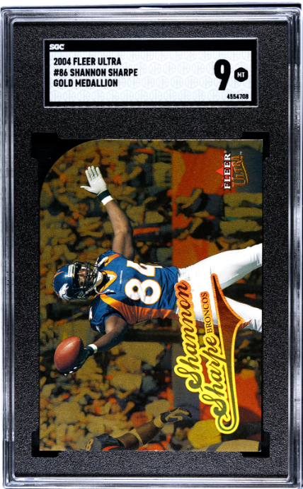2004 Fleer Ultra #86 Shannon Sharpe Gold Medallion SGC 9 — Front