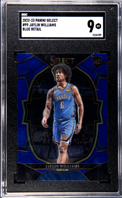 2022-23 Panini Select #99 Jaylin Williams Blue Retail RC SGC 9 — Front