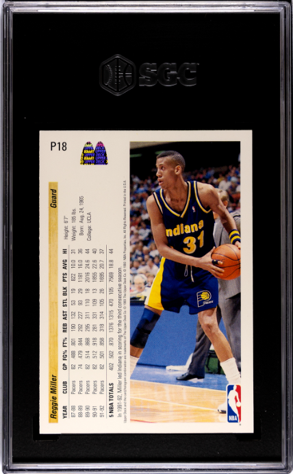 1992-93 Upper Deck McDonald's #P18 Reggie Miller SGC 9.5 — Back