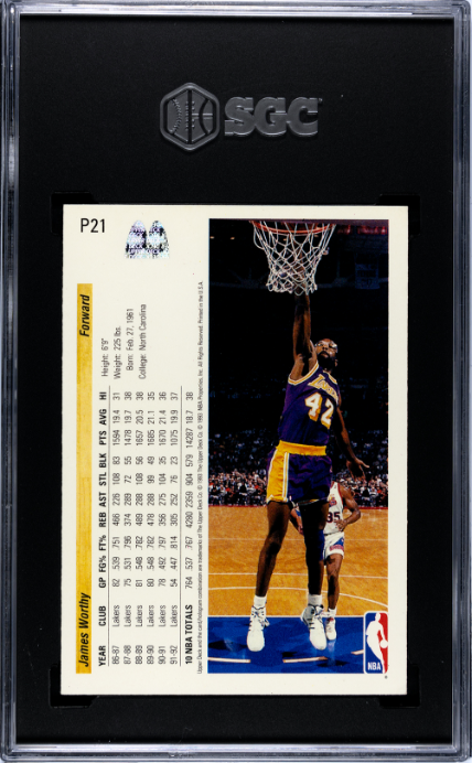 1992-93 Upper Deck McDonald's #P21 James Worthy SGC 5 — Back