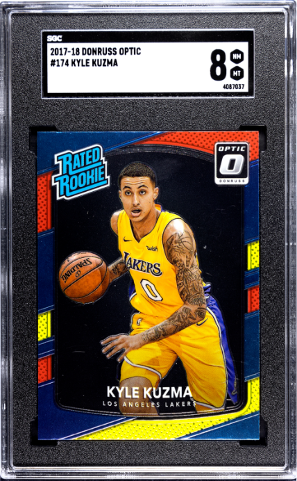 2017-18 Donruss Optic #174 Kyle Kuzma RR SGC 8 NM-MT — Front