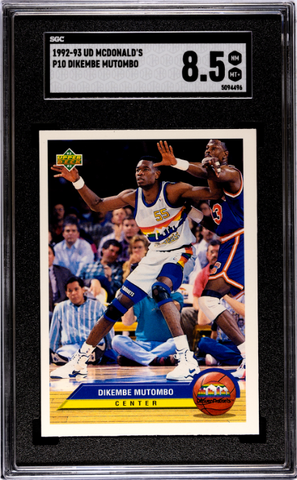 1992-93 Upper Deck McDonald's #P10 Dikembe Mutombo SGC 8.5 — Front