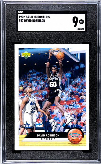 1992-93 Upper Deck McDonald's #P37 David Robinson SGC 9 — Front