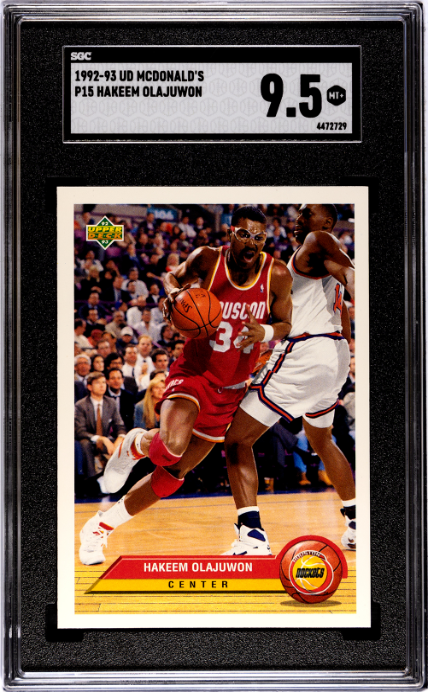 1992-93 Upper Deck McDonald's #P15 Hakeem Olajuwon SGC 9.5 — Front