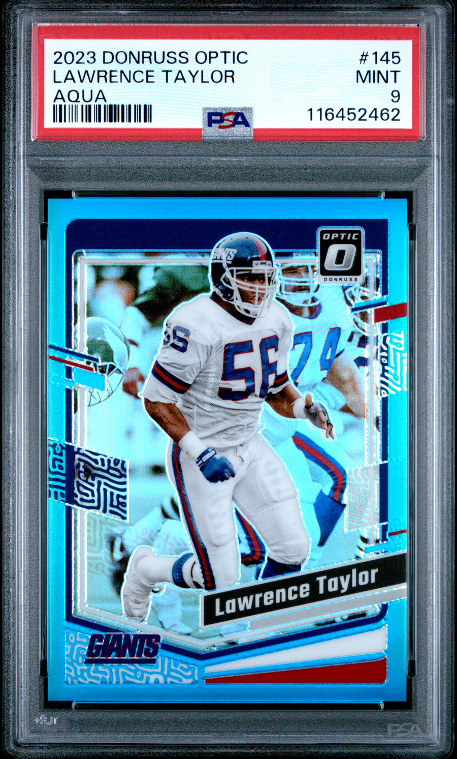 2023 Panini Donruss Optic #145 Lawrence Taylor Aqua PSA 9 — Front