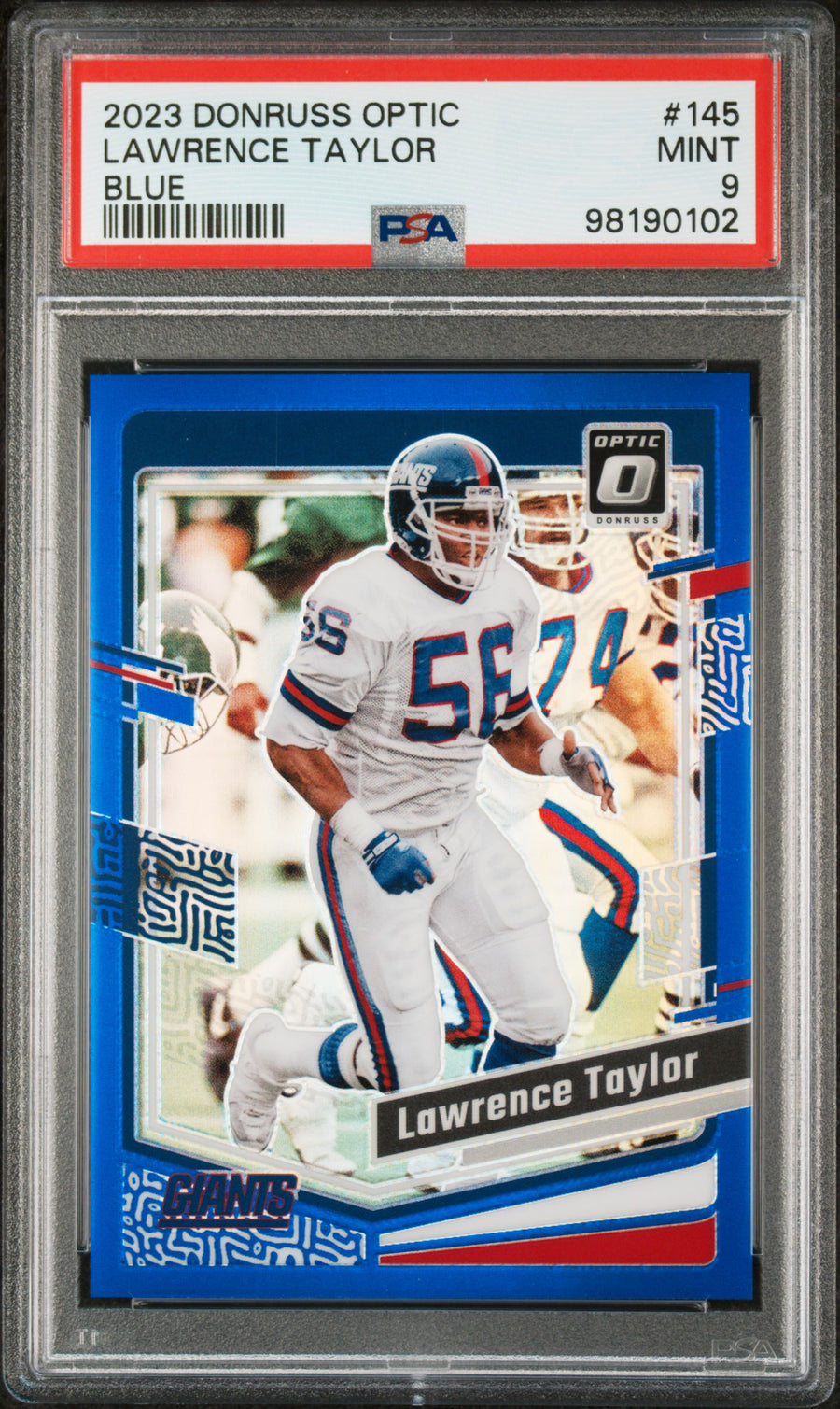 2023 Panini Donruss Optic #145 Lawrence Taylor Blue PSA 9 — Front
