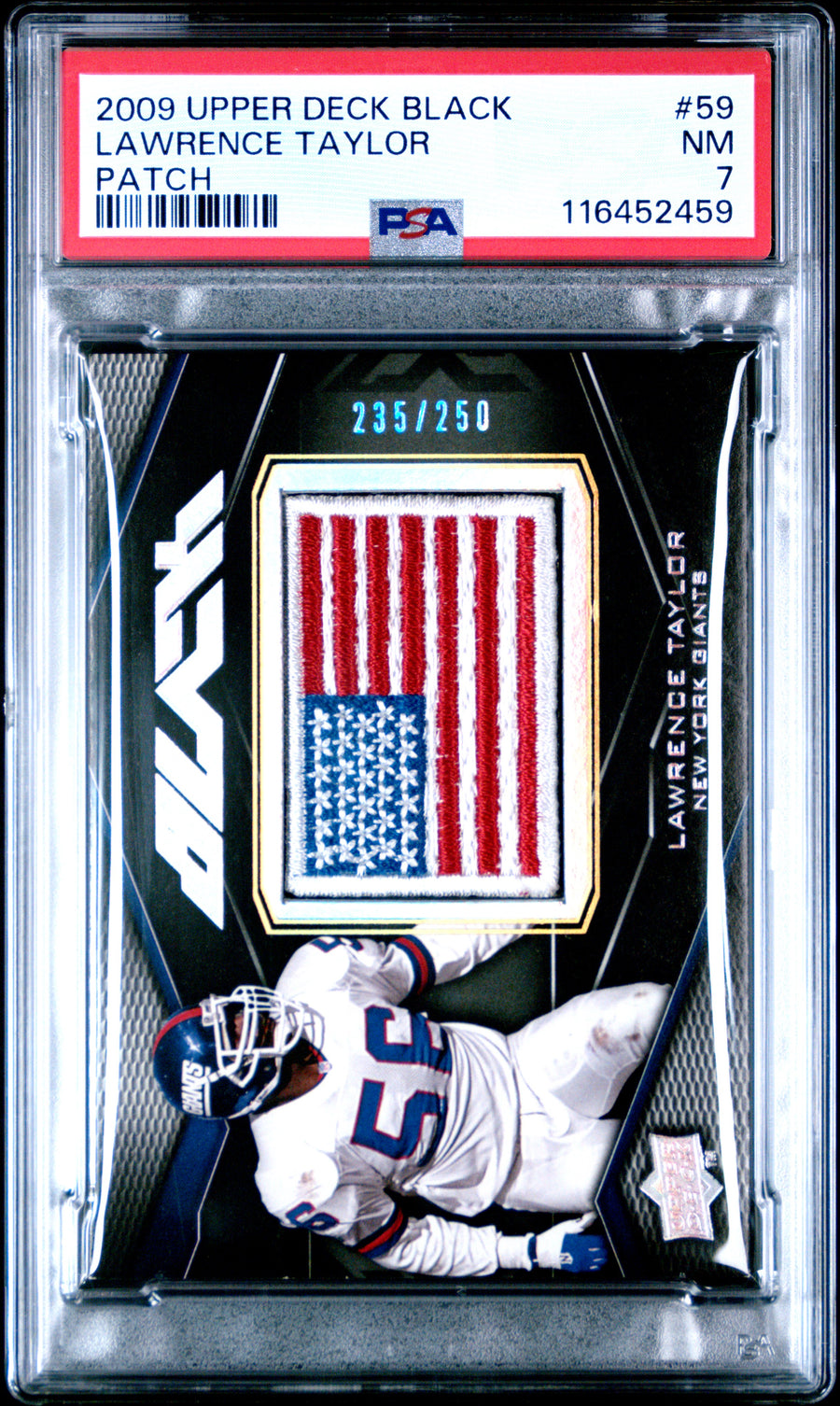 2009 Upper Deck Black #59 Lawrence Taylor Patch PSA 7 — Front