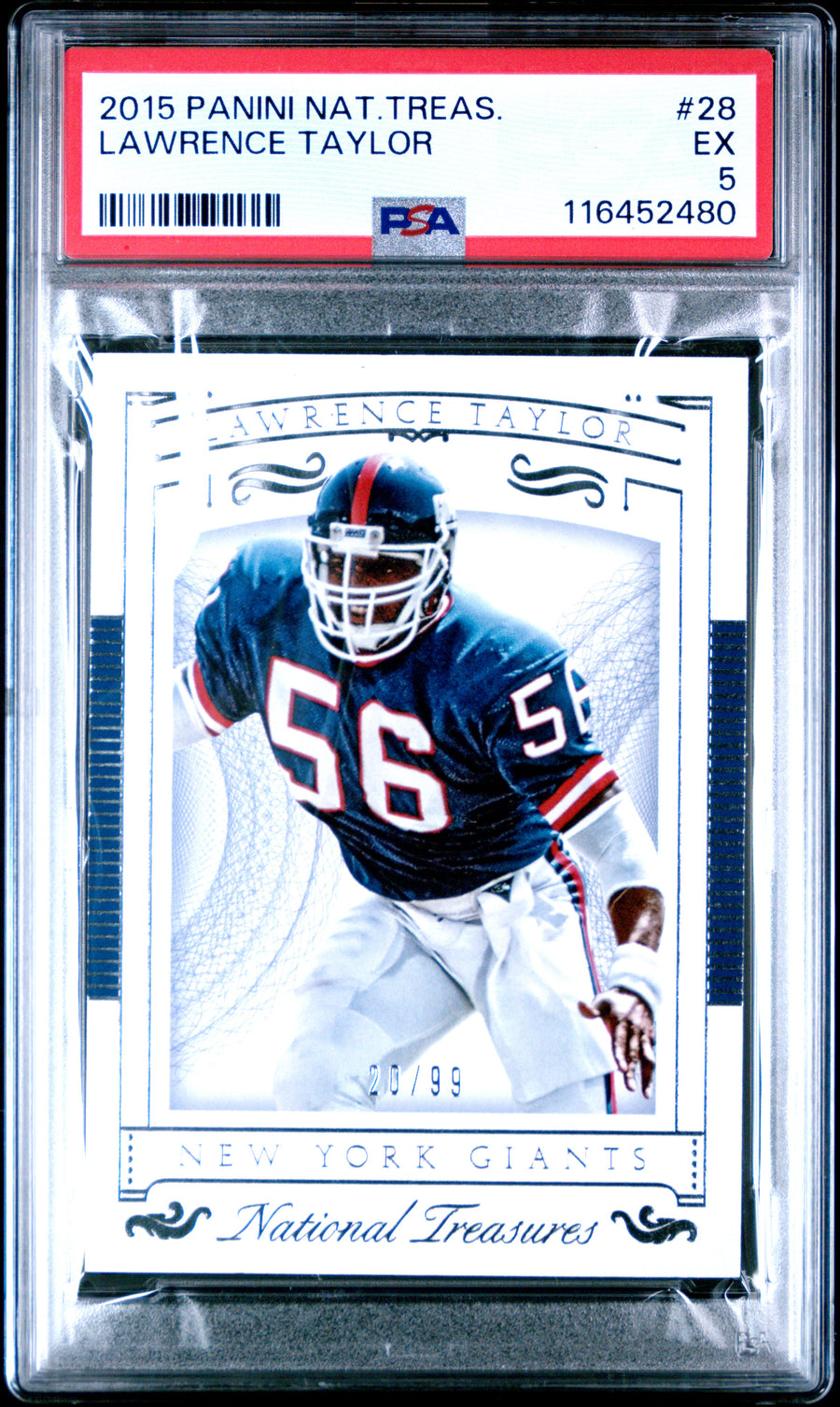 2015 Panini National Treasures #28 Lawrence Taylor PSA 5 — Front