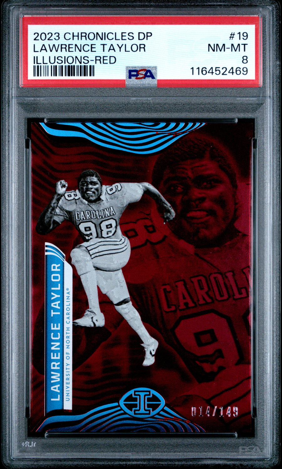 2023 Panini Chronicles Draft Picks Illusions #19 Lawrence Taylor Illusions-Red PSA 8 — Front