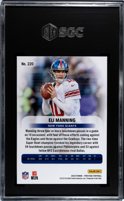 2023 Panini Prestige #220 Eli Manning SGC 8 — Back