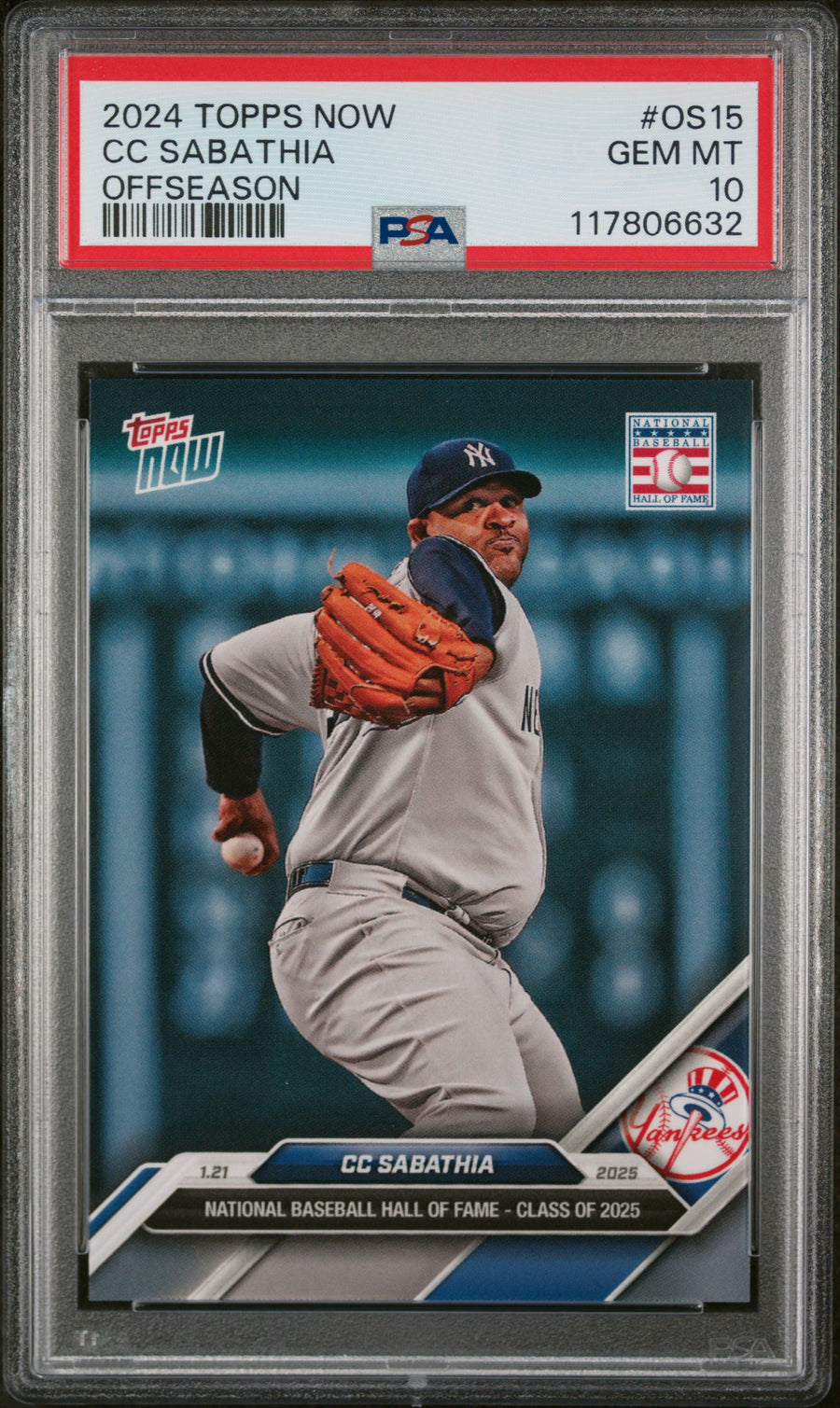 (2)2024 Topps Now Offseason #OS15 Cc Sabathia PSA 10 — Front